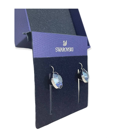 Swarovski Bella Blue earrings Rhodium plated - Picture 3 of 7